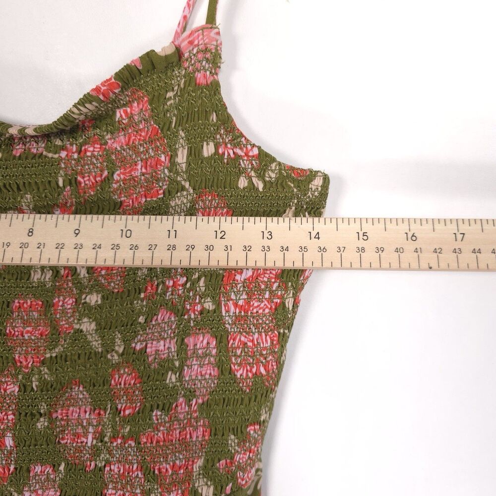 PATRONS OF PEACE Women New Maxi Dress SMALL Tropical Floral Smocked Tassel J2897 - Picture 4 of 13